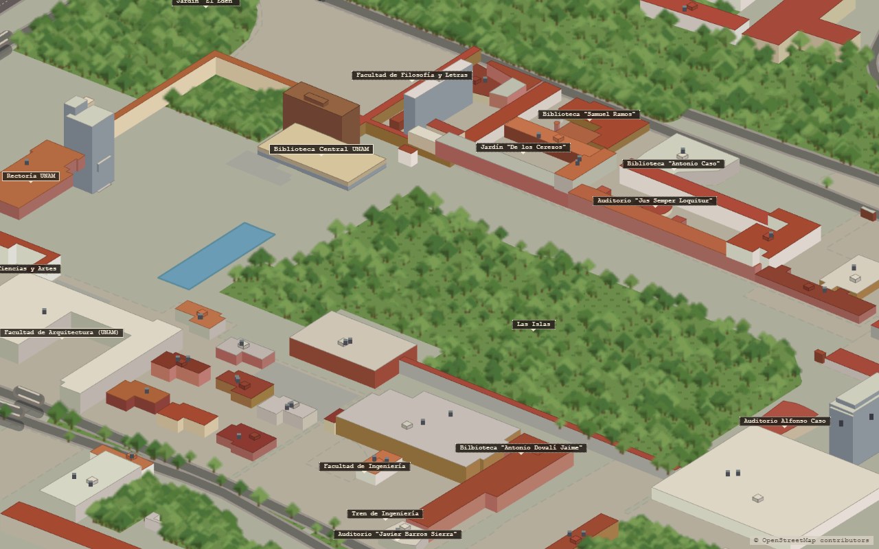 El campus central de cerca.