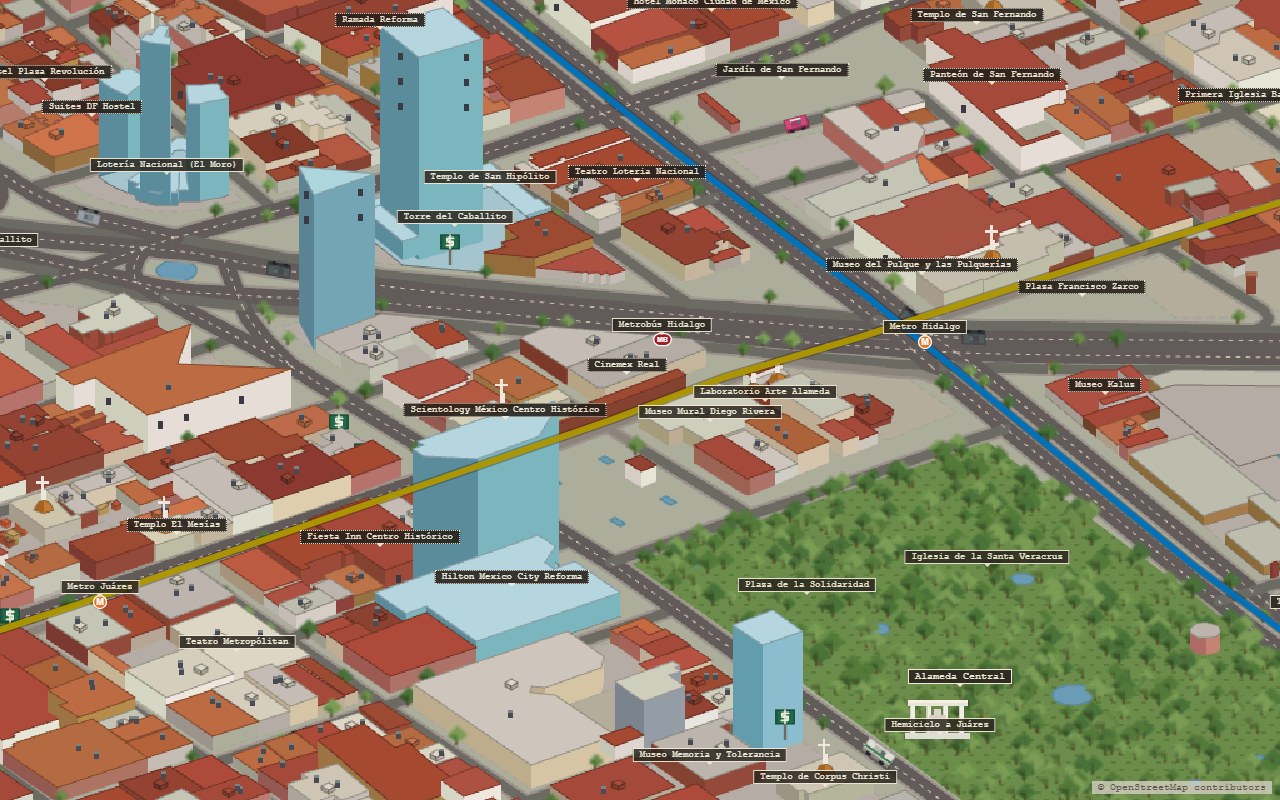 El arranque de Reforma cerca del Caballito, junto a la Alameda.
